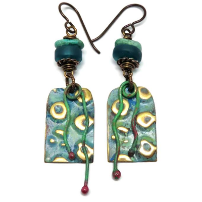 Custom Patina And Texture Earrings With Extras