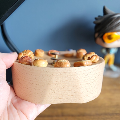 Wooden Desk Clock With Handmade Miniature Breads