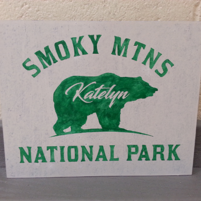 Smoky Mountain Bear Wooden Sign