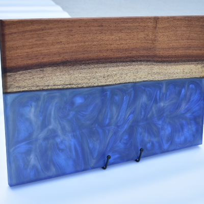 Charcuterie / Serving Board With Blue Epoxy