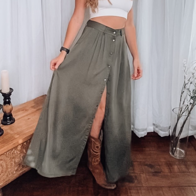 My squad olive green maxi outlet skirt