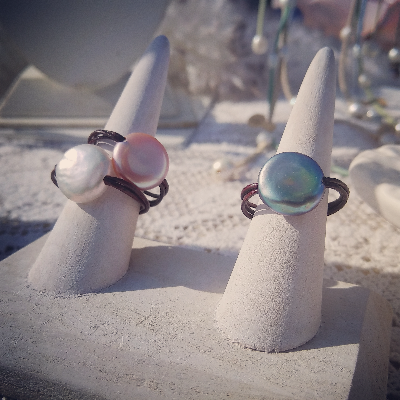 Coin Pearl Rings