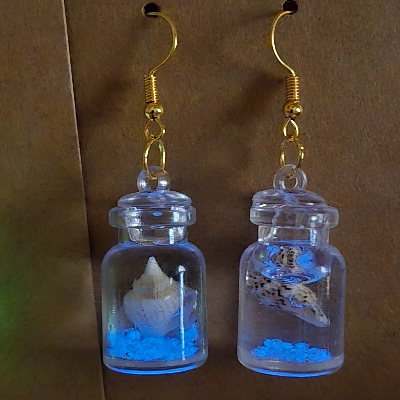Shell In Bottle Glowing Earrings