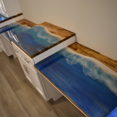 14' Epoxy Beach Scene Table Top