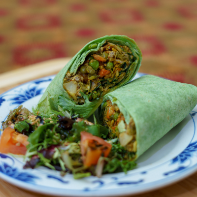 Veggie Curry Spinach Wrap