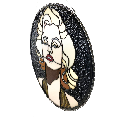 Stained Glass Marilyn Monroe Portrait Panel