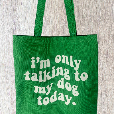 Talking To My Dog Tote Bag