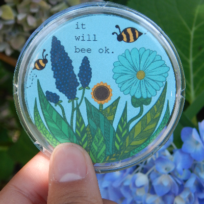 It Will Bee Ok- Button Pin