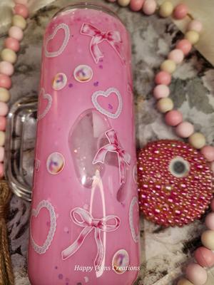 Glass Handled Tumbler - Pink Coquette