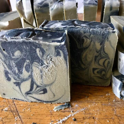 Charcoal French Green Clay Scented Eucalyptus And Peppermint Soap