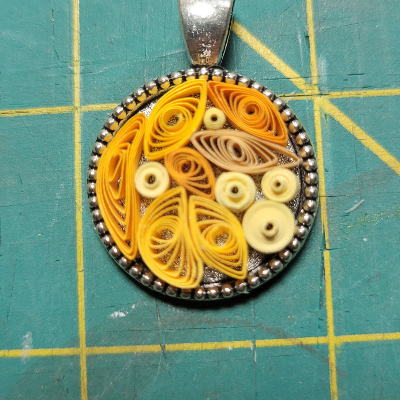 Quilled Pendant Yellow