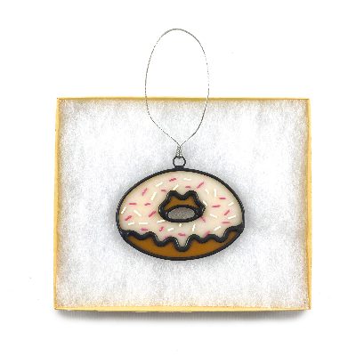 Stained Glass Donut Ornament