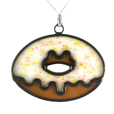 Stained Glass Donut Ornament