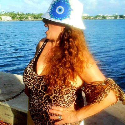 Hat Bucket Hand Painted Hat With Evil Eye & Mandala Decoration