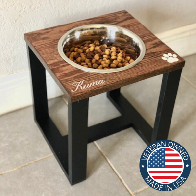 Farmhouse Dog Bowl Stand  Three Bowls - Davenport's Dogs