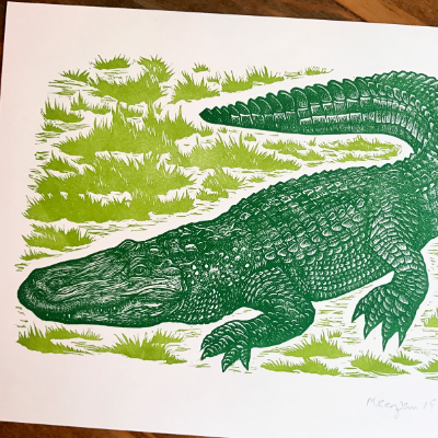 Alligator Letterpress Print