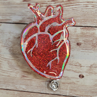Heart with ekg badge reel #badgereels #handmade #forsale #medical #car