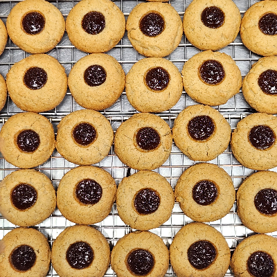 Oyster Mushroom Caramel Thumbprint Cookies