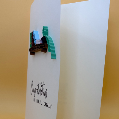 Congratulations Card - Bookshelf, Retirement, Graduation, Next Chapter