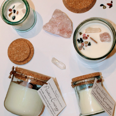 Soy Candles With Crystals