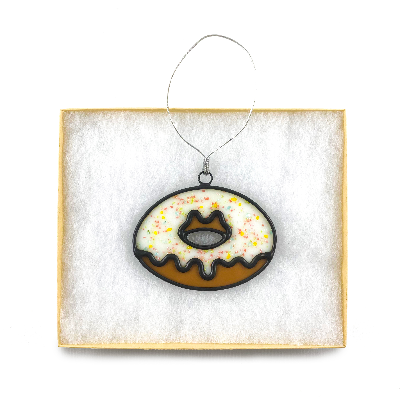 Stained Glass Donut Ornament