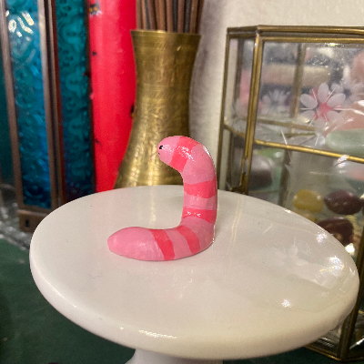 Pink Wormie Sculpture