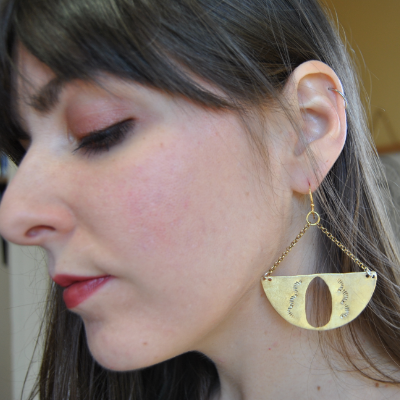 Brass Teardrop Hoops