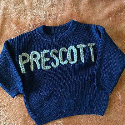 Custom Name Embroidered Toddler Sweater