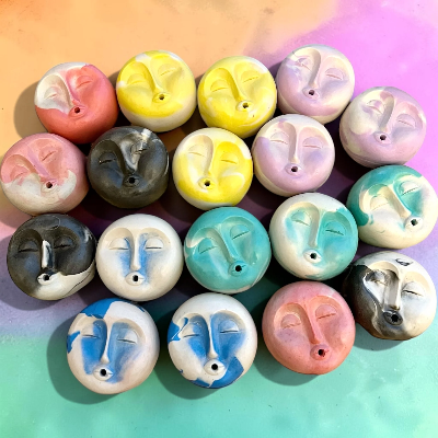 Mini Moon Face Incense  Holder