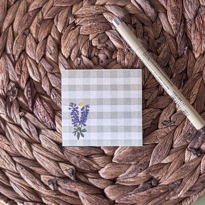 Bluebonnet Sticky Notes/Post-It Notes - Stationery