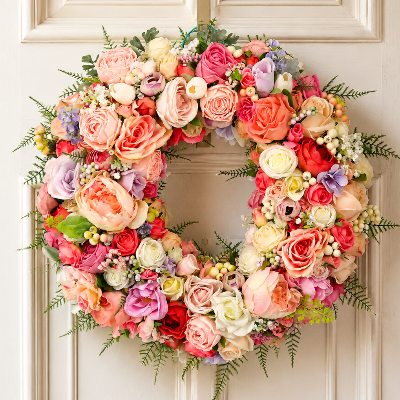 Pink Opulence Front Door Decor Wreath
