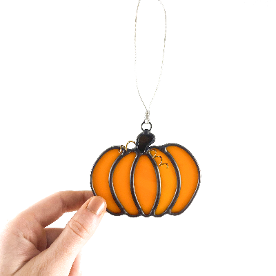 Stained Glass Pumpkin Ornament