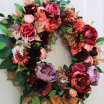Bordeaux & Blush Burgundy Fall Wreath