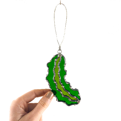 Stained Glass Pickle Ornament