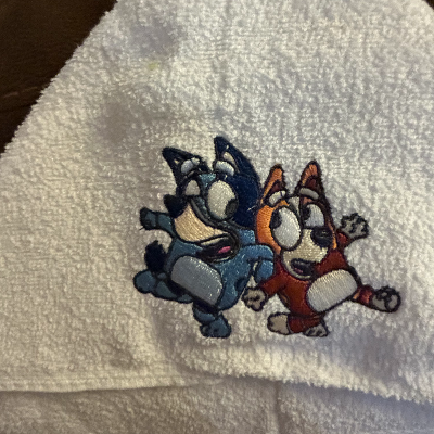 Hooded Bath Towel With Embroidery On Hood