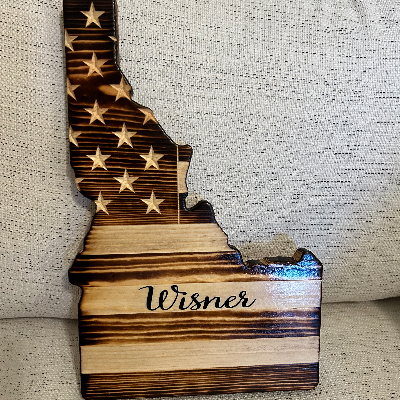 Old Glory Idaho State Decor (Monochrome)