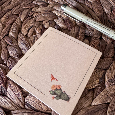Cactus & Hummingbird Sticky Notes/Post-It Notes - Stationery