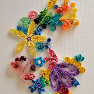 Quilled Multicolored Flower Abstract