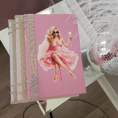 Coffee Table Book Stack (Set Of 3). Glam Book Stack. Light Pink,  Pink & White Books. Makeup Room Decor