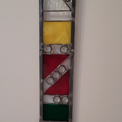 Stained Glass Wind Chimes, Flowers And Panels