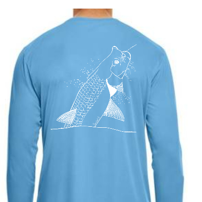 Men's Upf50 Long-Sleeve Dryfit Tshirt W/ Tarpon Design