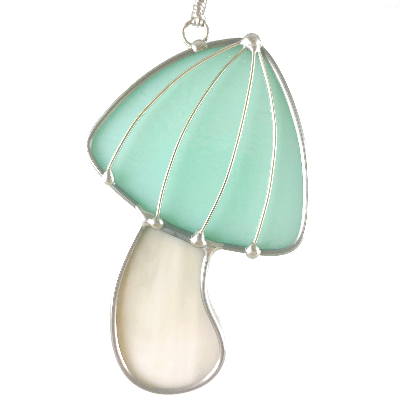 Stained Glass Mushroom Ornament