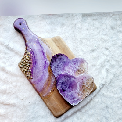 Purple Glam Charcuterie Cutting Board