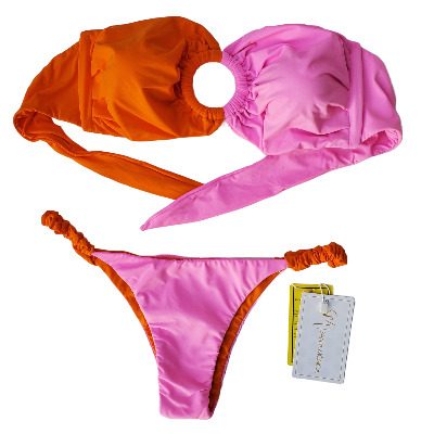 Strapless Orange/Pink Bikini