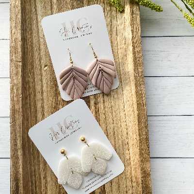 Blush And Translucent Clay Earrings