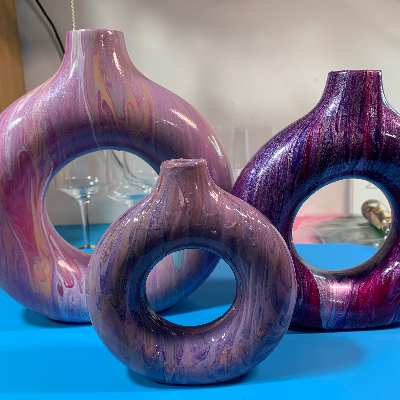 Custom Spin Art Vases