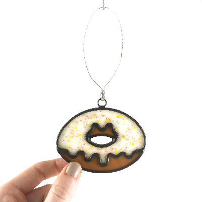 Stained Glass Donut Ornament