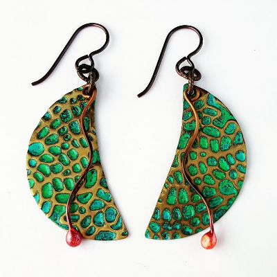 Custom Patina And Texture Earrings With Extras