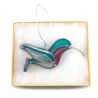 Stained Glass Hummingbird Ornament