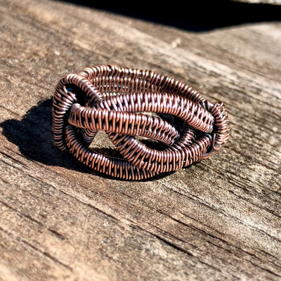 Celtic Knot Wire Wrapped Copper Ring